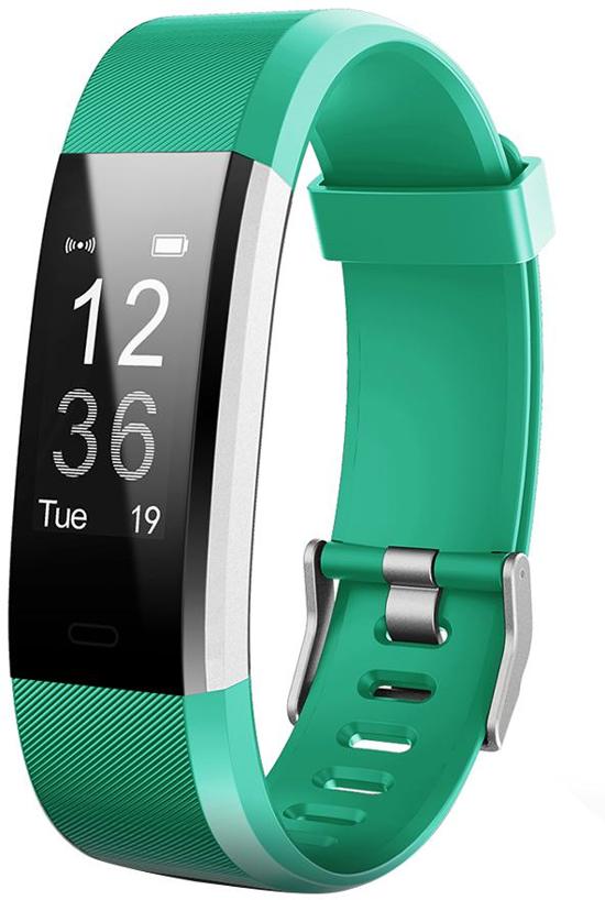 Activity Tracker met Hartslagmeter Groen Fitness Armband Hartslag Horloge Stappenteller Calorieteller Nieuw Model Maat Pols 14 cm tot 19 cm Smartwatch Trends
